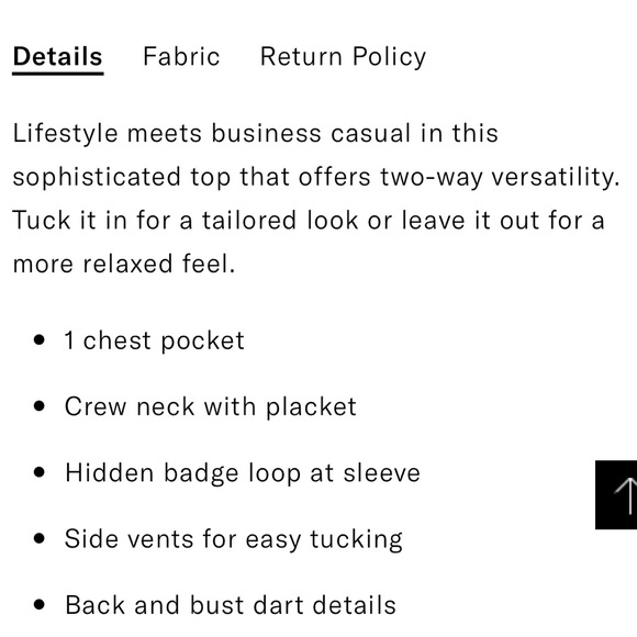 Women's 1-Pocket Tuck-In Scrub Top Small - Picture 4 of 6